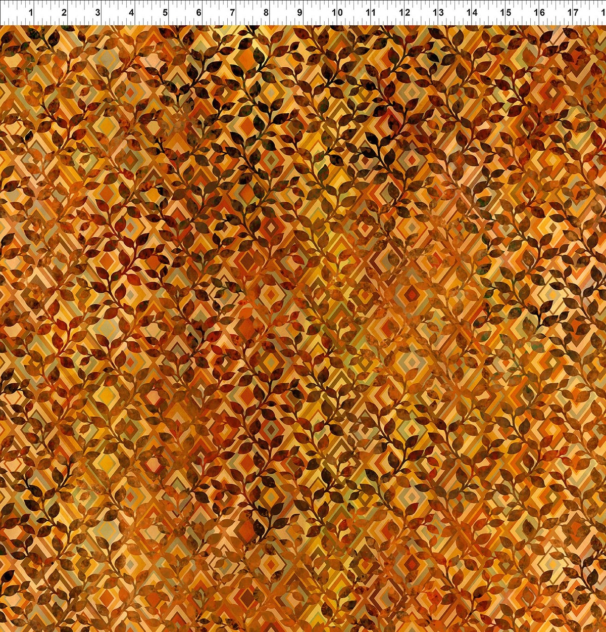Falling Leaves 8FLS-1 Diamond Leaves Multi by Jason Yenter for In The Beginning Fabrics