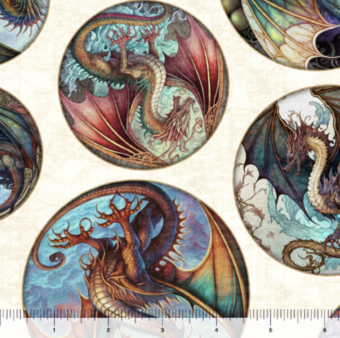 Dragon Fyre Dragon Round Picture Patches 29928-E