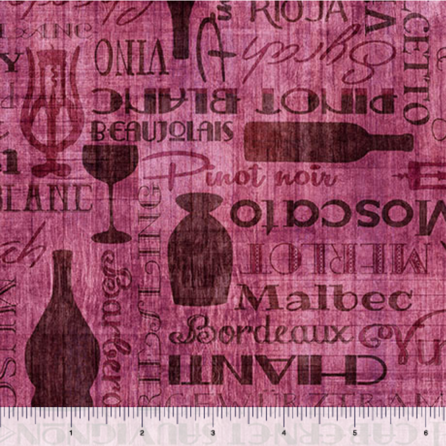 Cork & Barrel Wine Bottles and Words Tonal 31174-D