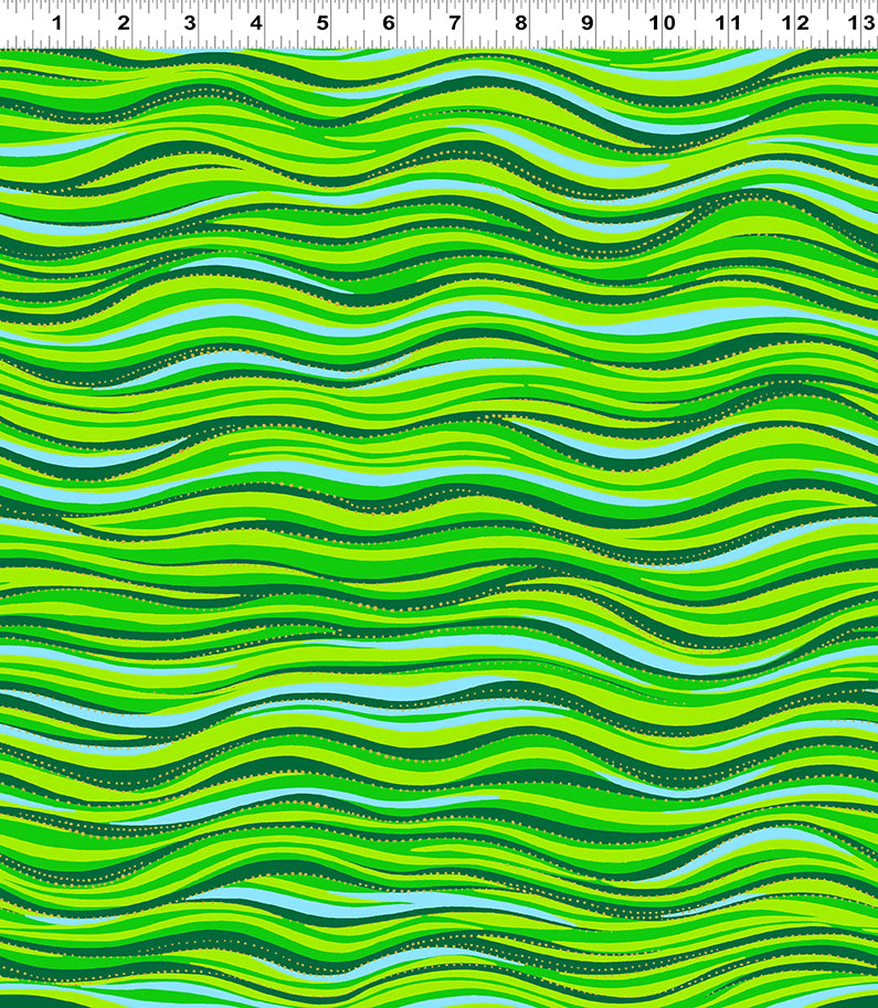 Laurel Burch Basic Wave Green Metallic - Y1331-21M