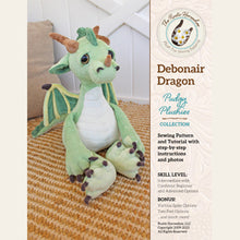 Load image into Gallery viewer, Debonair Dragon Pudgy Plushie Soft Toy Sewing Pattern
