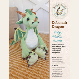 Debonair Dragon Pudgy Plushie Soft Toy Sewing Pattern