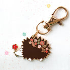 Floral Hedgehog Enamel Charm