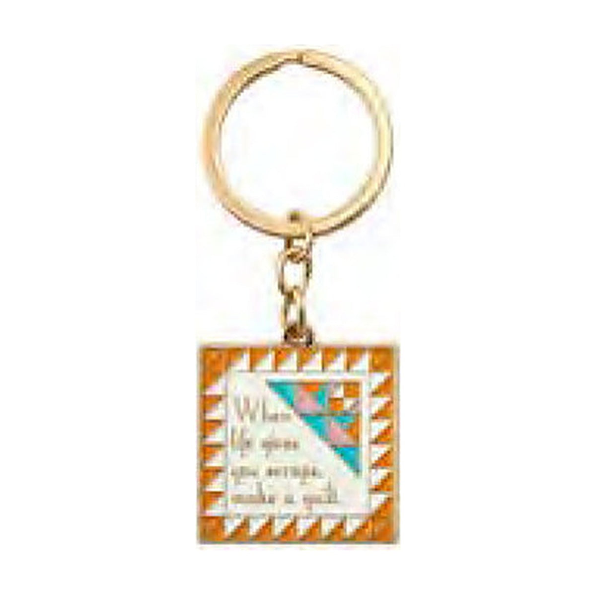When Life Gives You Scraps enamel quilt-block key ring