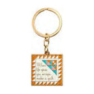 When Life Gives You Scraps enamel quilt-block key ring
