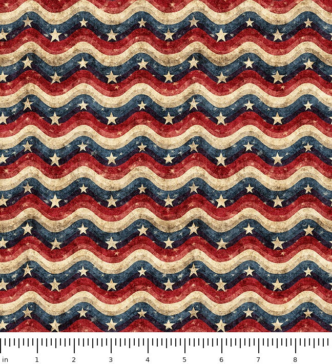 All American Snowman All American Wavy Stripe 32047-X with ruler for scale