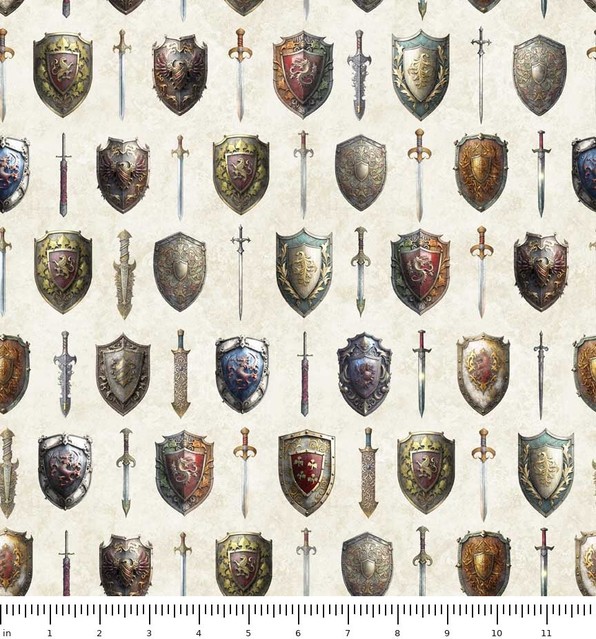 Wizards and Warriors Swords and Shields 30241-E with ruler for scale