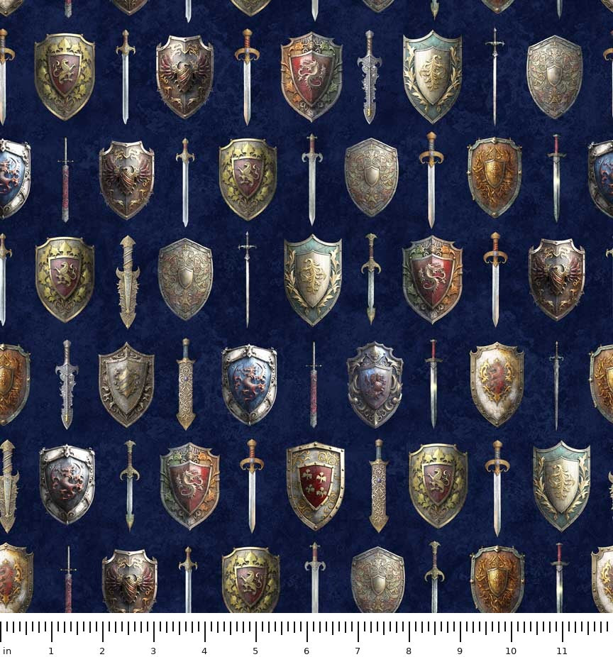Wizards and Warriors Swords and Shields 30241-N with ruler for scale