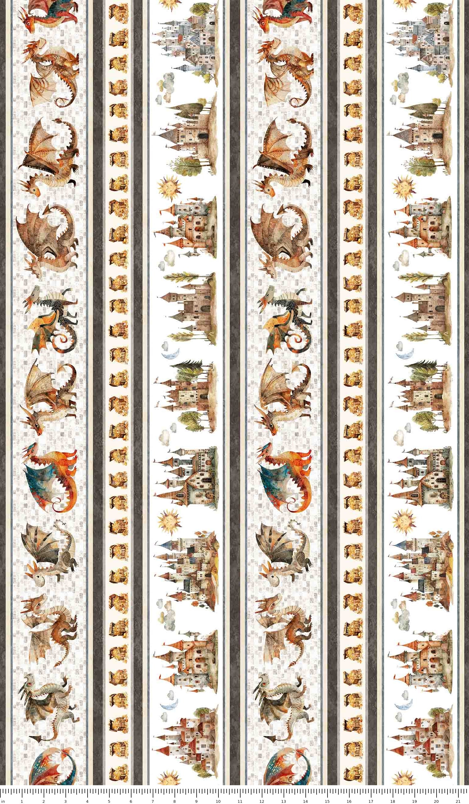 Dragon Dreams Dragon Decorative Stripe 30957-X with ruler for scale