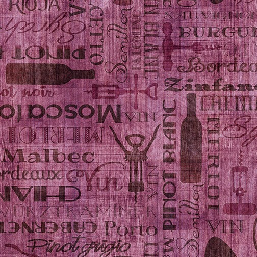 Cork & Barrel Wine Bottles and Words Tonal 31174-D
