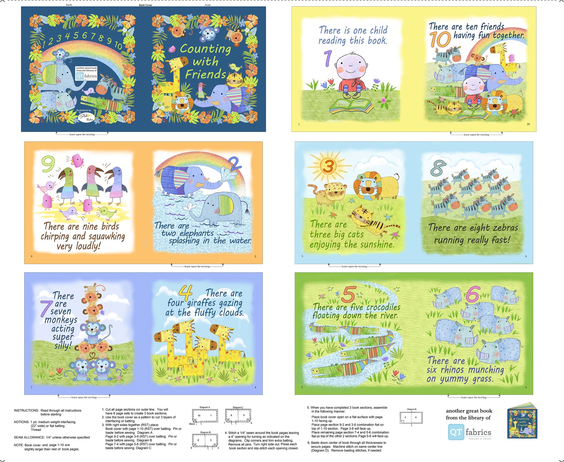 Jungle Friends Counting with Friends Book Panel 31390-X