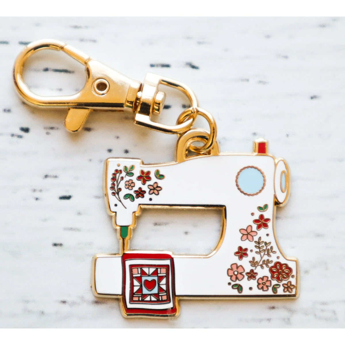 Sewing Machine Enamel Charm