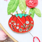 Vintage Tomato Pin Cushion Magnetic Needle Minder