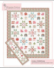 Load image into Gallery viewer, Cozy Christmas quilt &amp; tablerunner patterns form Poppie Cotton
