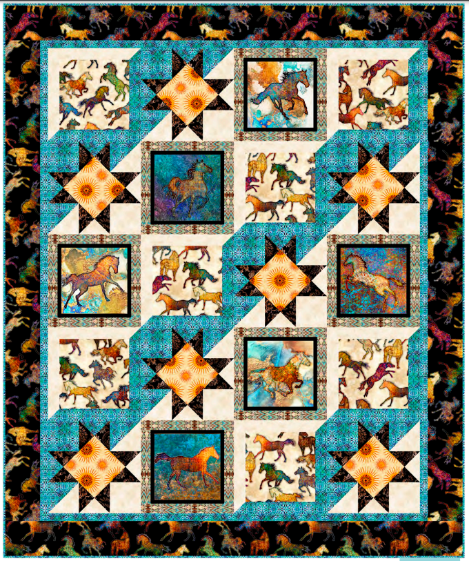 Prancing Stars Quilt Kit 4172A Featuring Wild at Heart